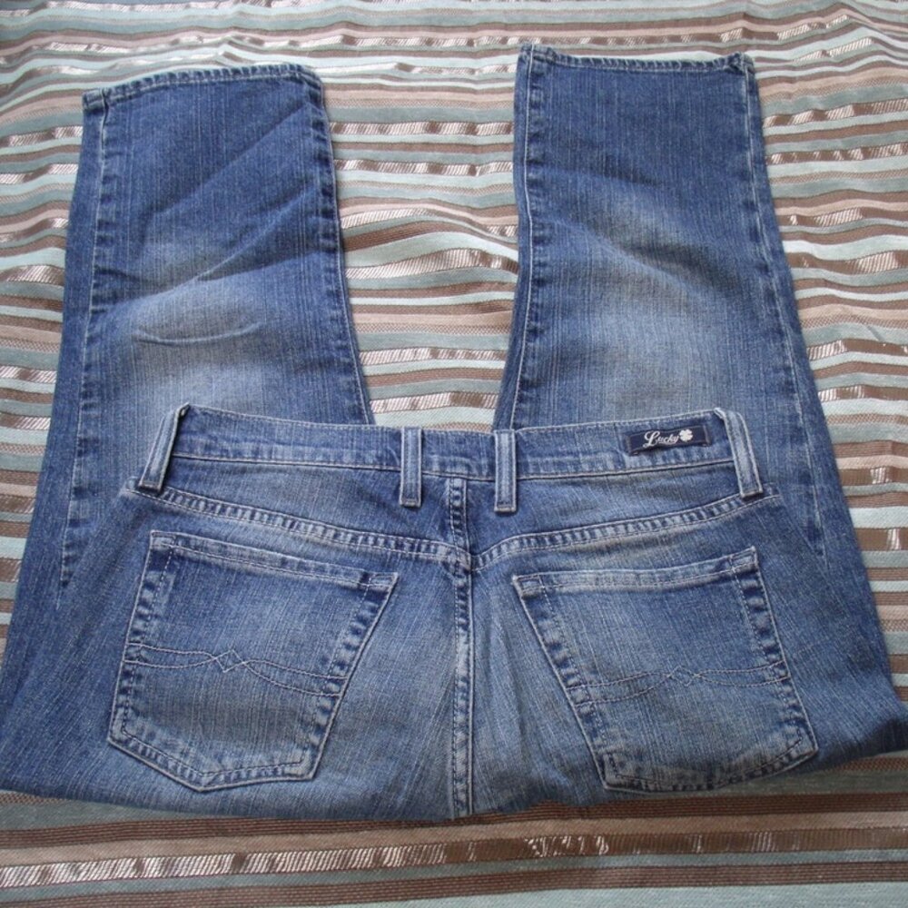 Lucky Brand Classic Rider Crop Capri Jeans Med Blue Wash Sz 4 - Picture 4 of 6